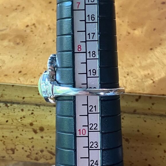 Natural Connemara Marble Sterling Silver Claddagh Ring Size 9 - Picture 8 of 9